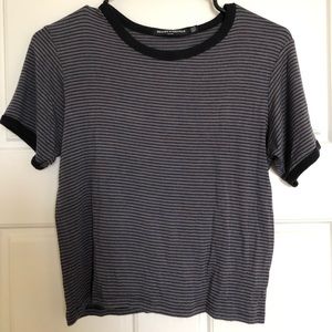 Black and Gray Striped Brandy Melville Top